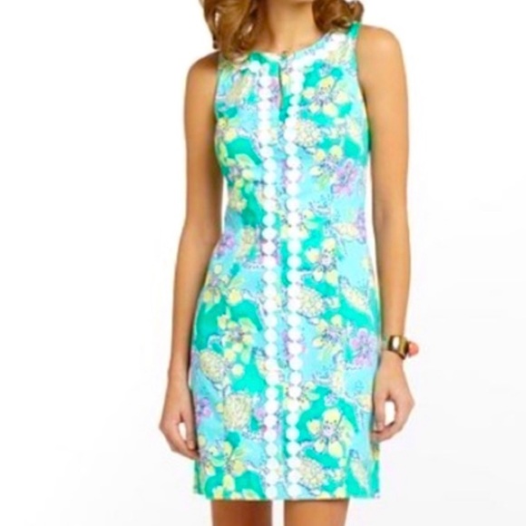 Lilly Pulitzer Dresses & Skirts - Lilly Pulitzer Ginny Slowly Moving Turtles Shift Dress Size 6